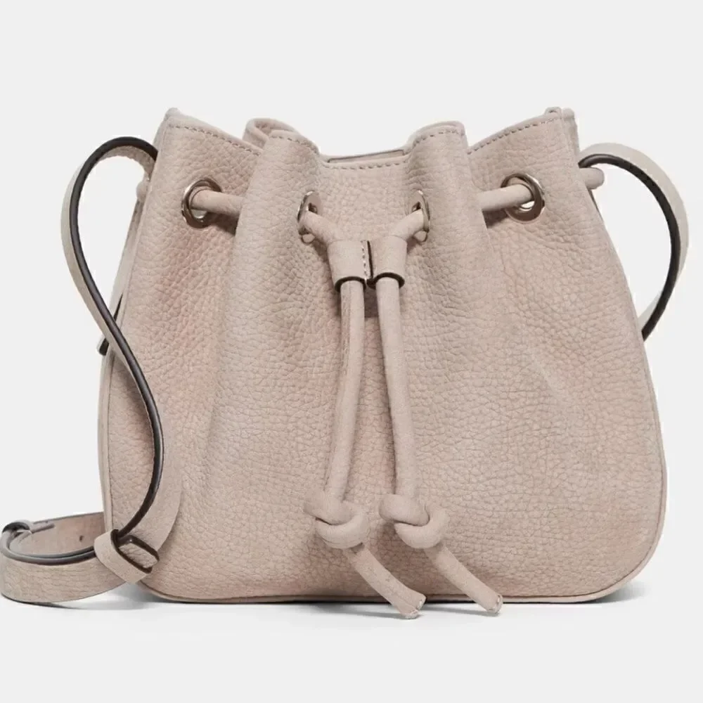 Theory small leather bucket bag NWT
